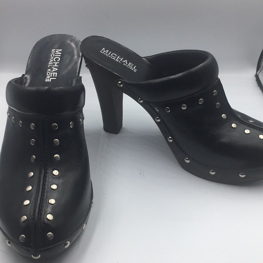 Michael Kors Black Studded Mules